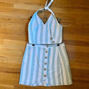 A&F Wrap-Front Halter Top & Button Up Mini Skirt